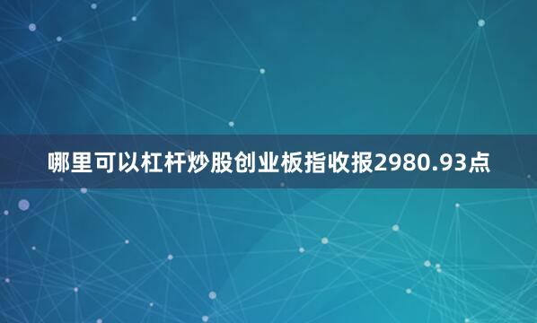 哪里可以杠杆炒股创业板指收报2980.93点